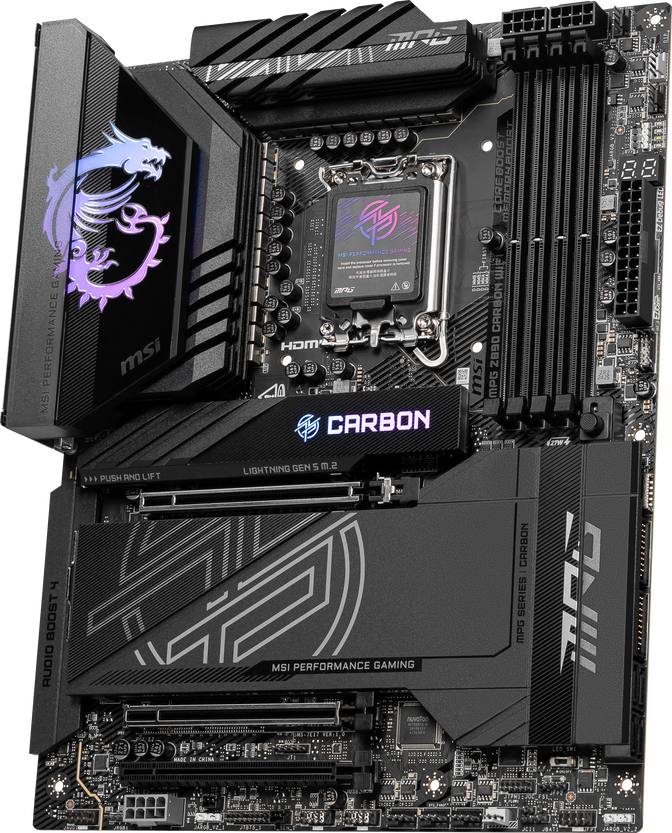MSI MPG Z890 Carbon WIFI motherboard, LGA 1851 socket, Intel Z890, ATX, DDR5 image number 3
