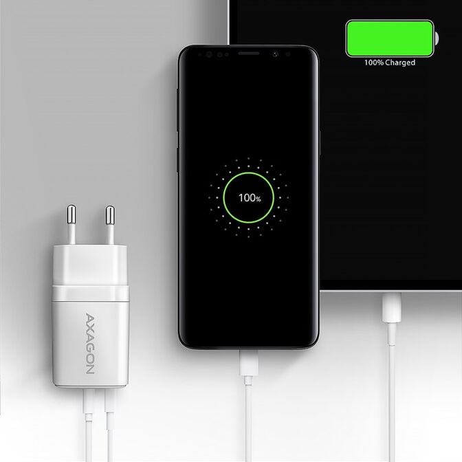 AXAGON ACU-PQ20W wall charger QC3.0/AFC/FCP + PD type-C, 20 W - white image number 1