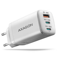 AXAGON ACU-DPQ65W 1x USB-A / 2x USB-C, PD 3.0 / QC4+ / PPS, 65W, weiß
