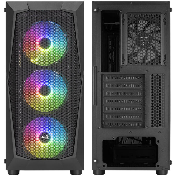 Aerocool Falcon V2 Mid-Tower, Tempered Glass - black image number 2