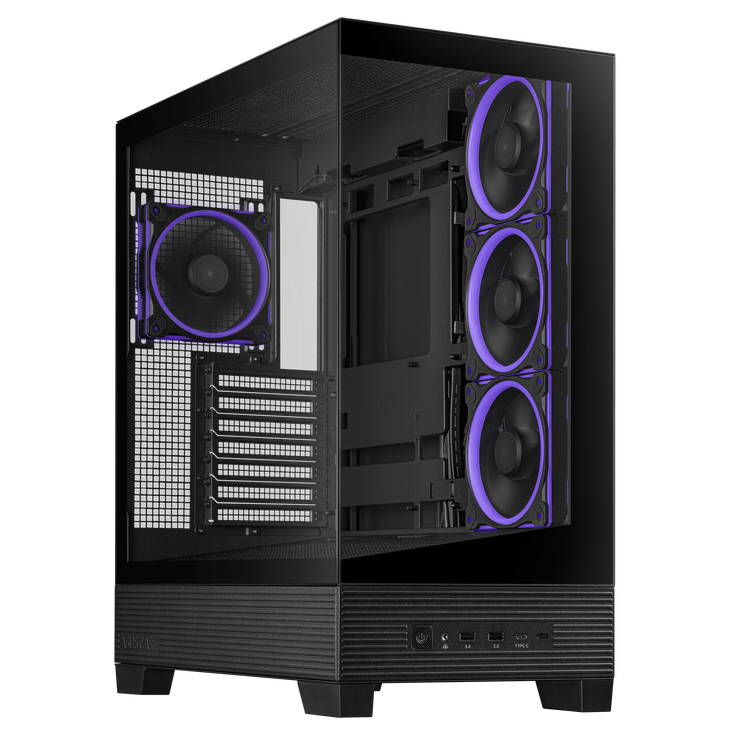 ASUS A31 Plus TG ARGB PC-Gehäuse, Midi-Tower, ATX, Tempered Glass - schwarz image number 1