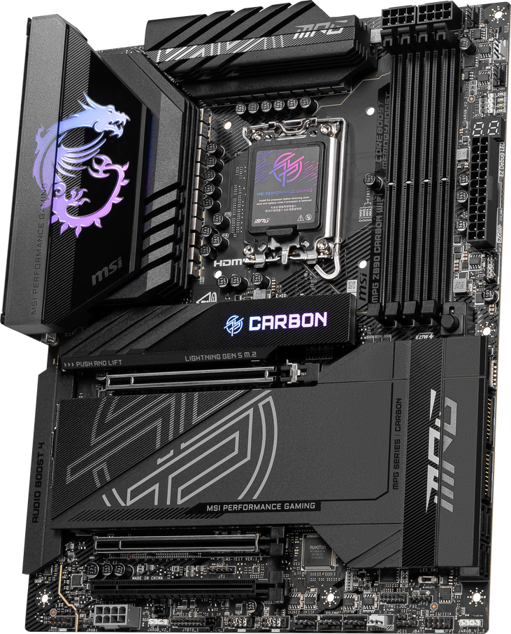 MSI MPG Z890 Carbon WIFI motherboard, LGA 1851 socket, Intel Z890, ATX, DDR5 image number 3