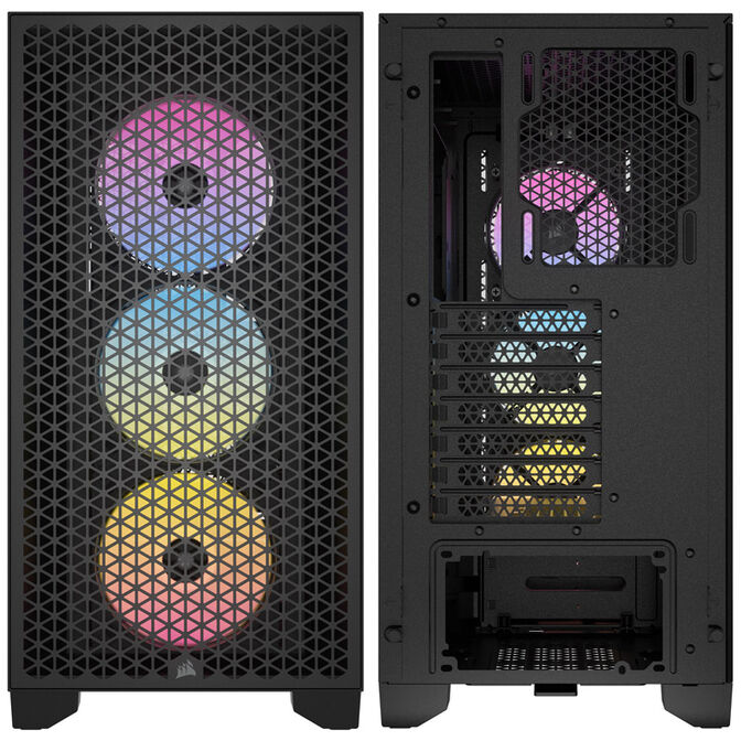 Corsair 3000D Airflow RGB, PC-Geh&auml;use, Midi-Tower, ATX, Tempered Glass - schwarz image number 2