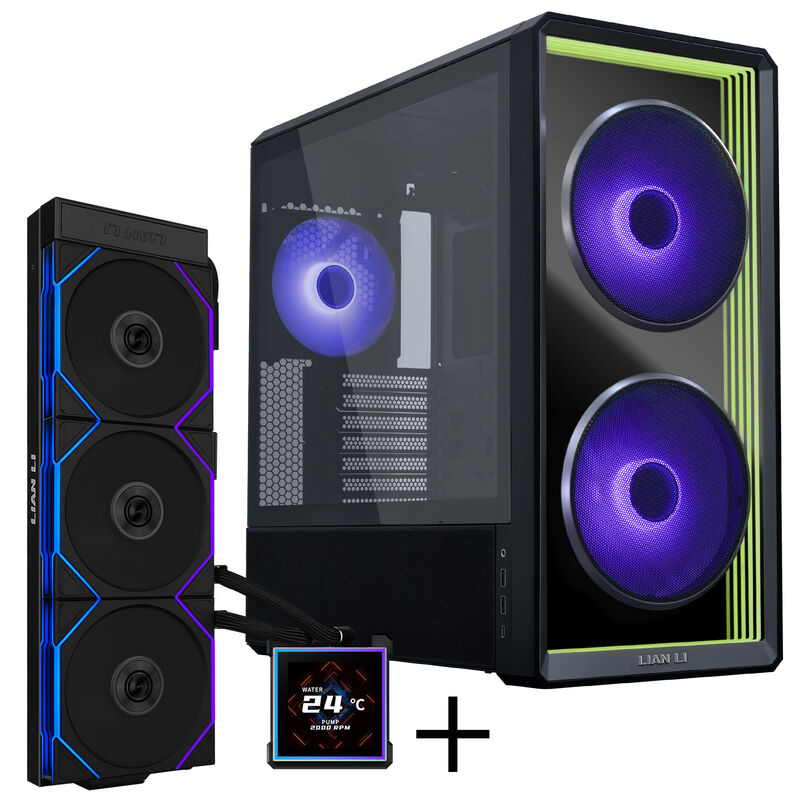 Lian Li LANCOOL 217 INF PC-Gehäuse Bundle + HydroShift II LCD-S 360TL AiO - schwarz