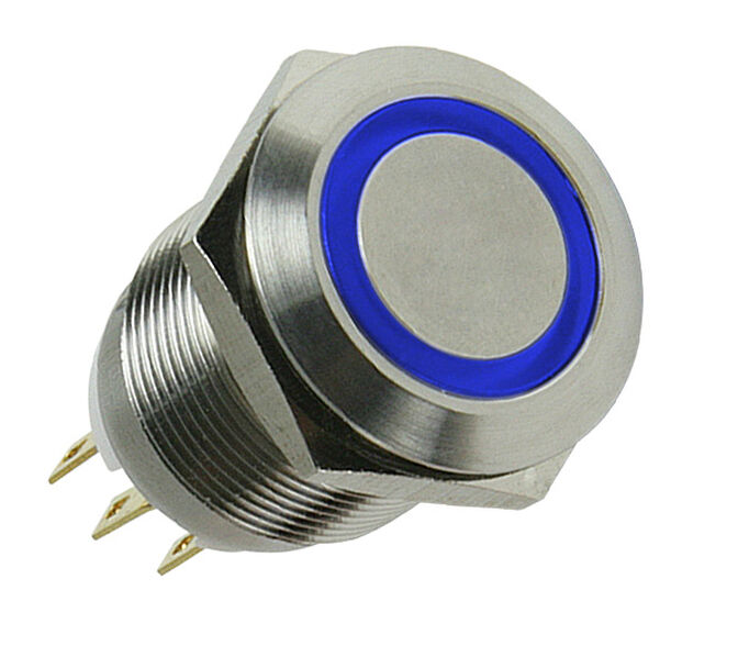 Lamptron Vandalismustaster / Schalter 16mm - Silverline - blue image number 0