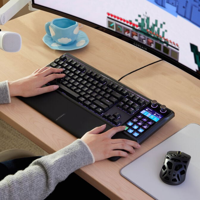 CORSAIR Galleon 100 SD Gaming-Tastatur, Full-Size, integriertes Stream Deck, Hot-Swap, DE - schwarz image number 25
