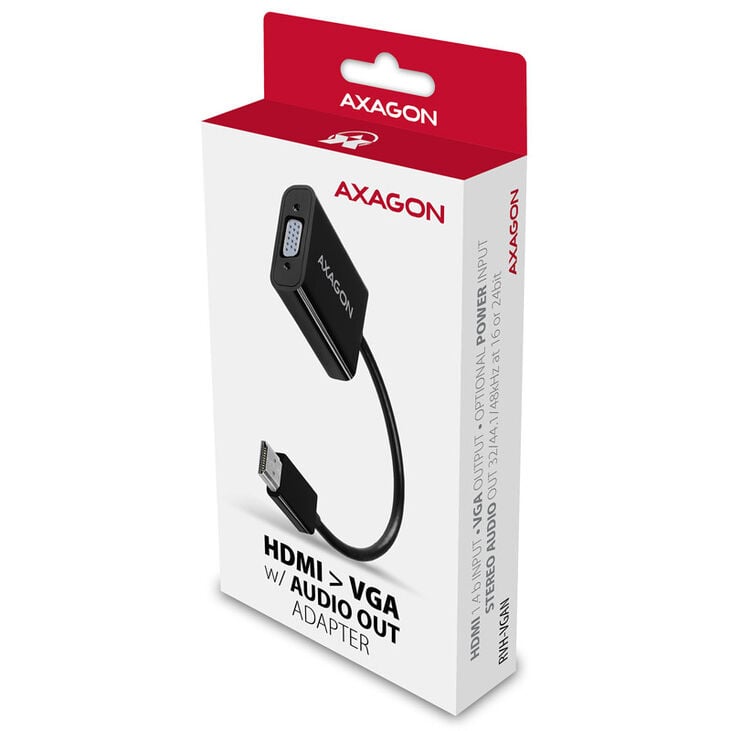 AXAGON RVH-VGAN, HDMI auf VGA Reduction / Adapter, Full HD, Audio OUT image number 2