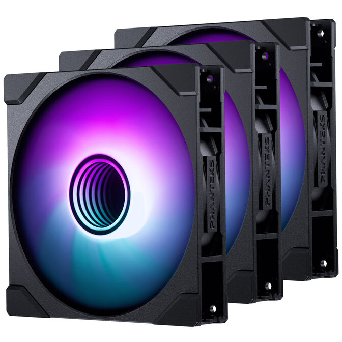 PHANTEKS M25 Gen2 PWM D-RGB Fan, 3-Pack - 140mm, Black image number 1