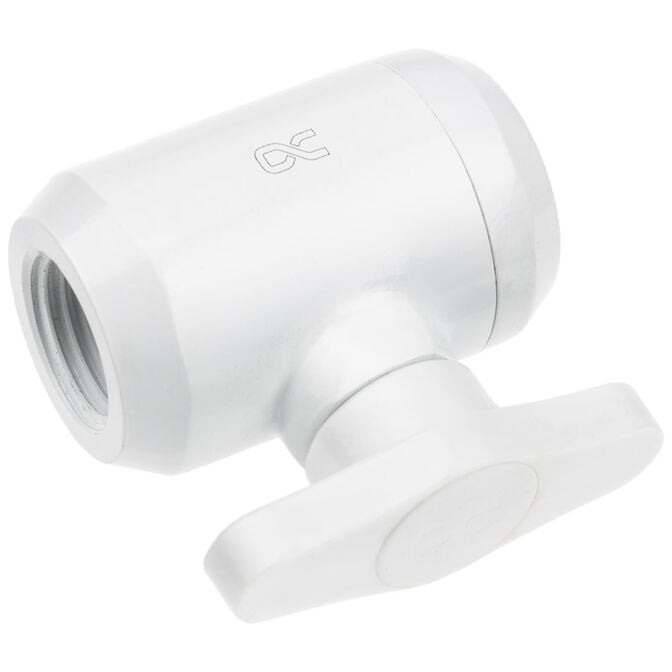 Alphacool Eiszapfen 2 Wege Kugelhahn G1/4 - wei&szlig; image number 1