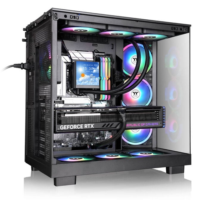 Thermaltake View 380 XL TG ARGB PC Case, Mid-Tower, ATX, ARGB, Tempered Glass - Black image number 6