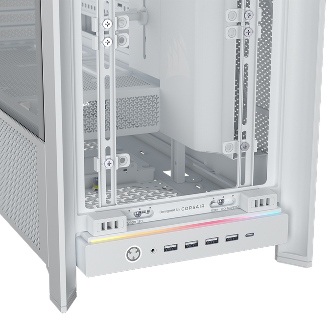Corsair Frame 5000D PC Case, Mid-Tower, E-ATX, Tempered Glass - White image number 8