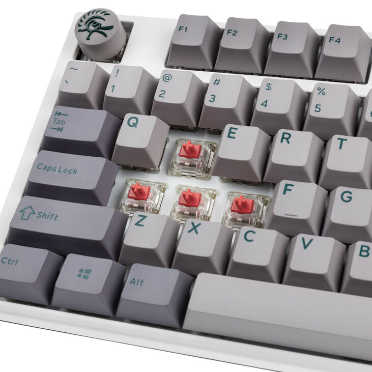 Ducky One 3 Mist Grey TKL Gaming Keyboard, RGB LED - MX-Silent-Red (US) image number 4