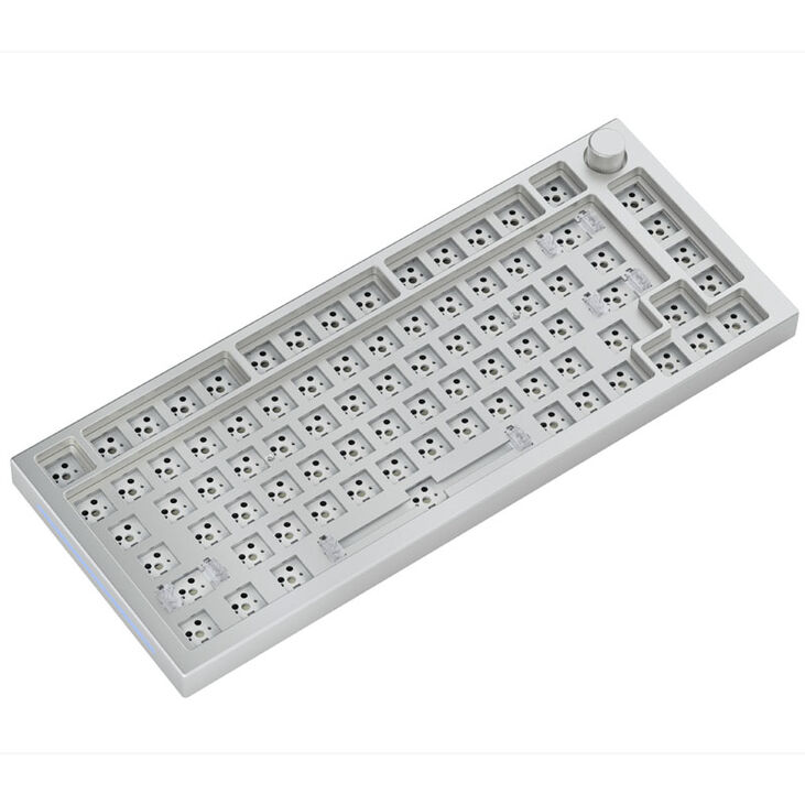 Glorious GMMK Pro White Ice 75% TKL Keyboard - Barebone, ANSI Layout, Silver image number 0