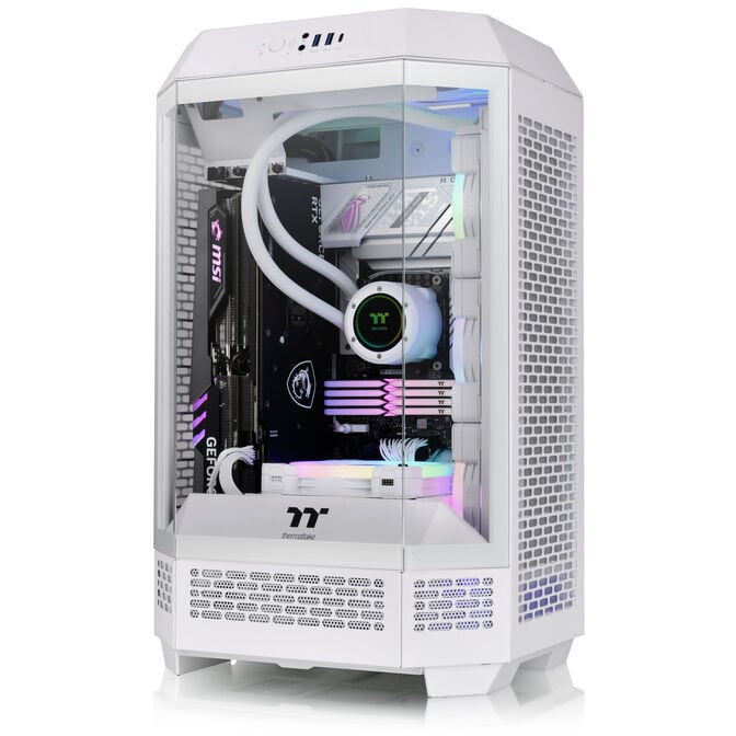 Thermaltake The Tower 300 PC-Geh&auml;use, Mini-Geh&auml;use, mATX, Tempered Glass - inklusive 2x 140-mm-L&uuml;fter, wei&szlig; image number 5