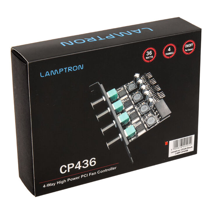 Lamptron CP436 4-channel fan controller for PCI slot - black image number 3