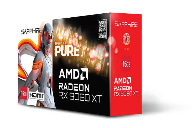 Sapphire Pure Radeon RX 9060 XT Gaming OC Graphics Card, 16384 MB GDDR6 image number 2