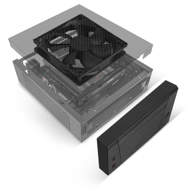 SilverStone Milo 10 Mini PC Case, Mini-ITX - black image number 4