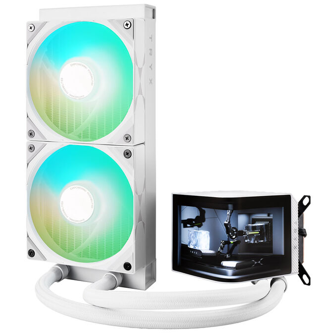 Jonsbo D32 STD PC-Geh&auml;use + TRYX PANORAMA Komplett-Wasserk&uuml;hlung, ARGB - 240mm, wei&szlig; image number 3