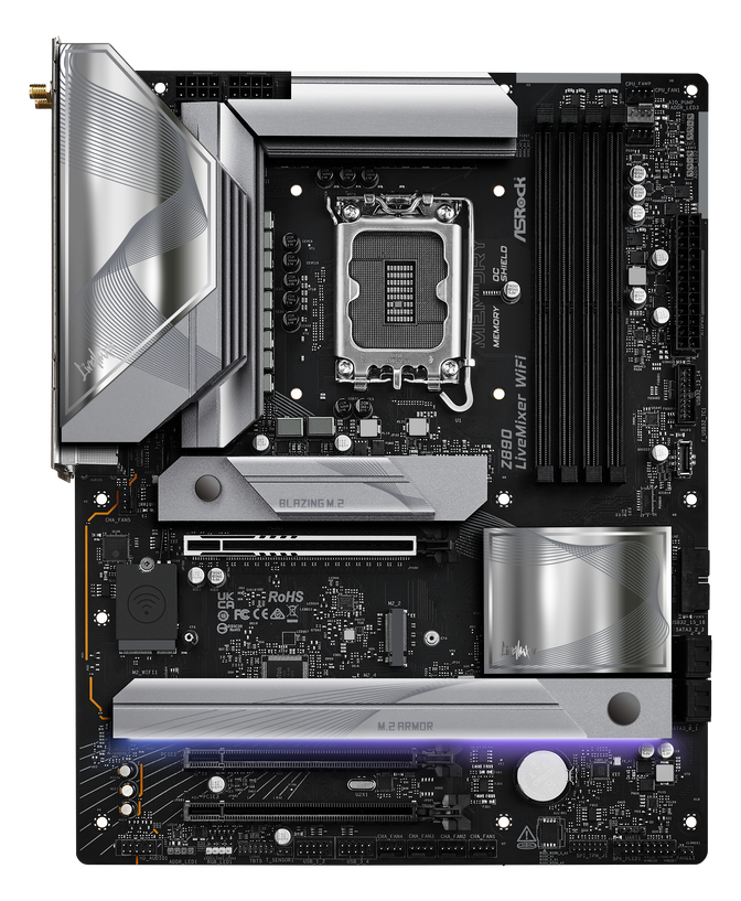 ASRock Z890 LiveMixer WiFi, Intel Z890 motherboard, socket LGA 1851, Intel Z890, ATX, DDR5 image number 3