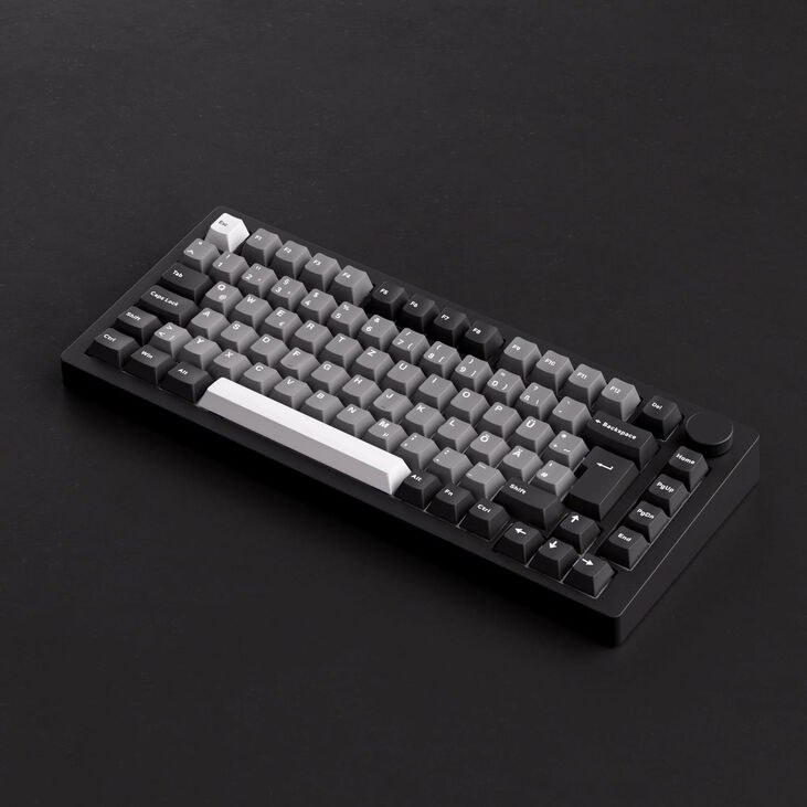 Akko MonsGeek M1 V5 VIA Gaming Keyboard, 75%, RGB, ISO-DE/UK/Nordic Layout - Black / Silver, V3 Creamy Purple Pro Switches image number 2