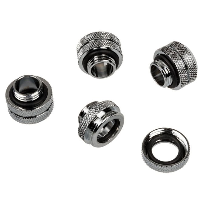 Corsair Hydro X Series XF Hardline fitting straight G1/4 inch to 12mm OD hard tube - 4 pack, chrome image number 2