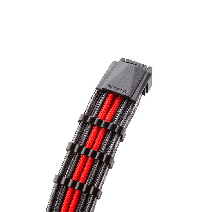 Cablemod PRO ModMesh RT 12VHPWR auf 3x PCI-e Kabel für ASUS/Seasonic/Phanteks - 60cm, carbon/rot image number 1