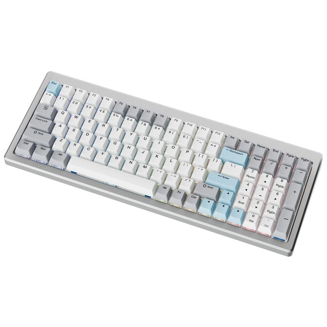Ducky Cushion 98 Gaming-Tastatur, 96%, US-Layout, Shush Red Switches - Silver image number 2