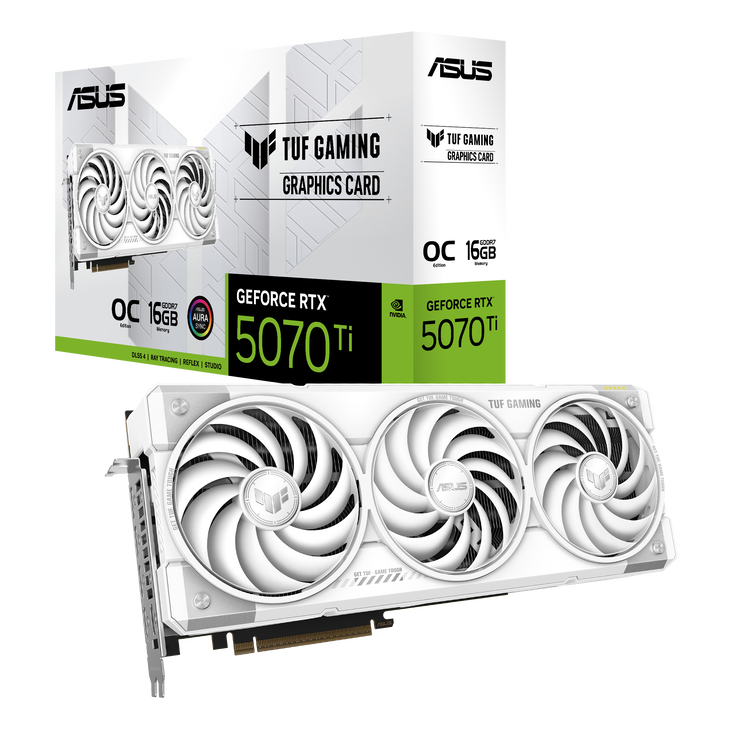 ASUS TUF GeForce RTX 5070 Ti OC White Edition, 16,384 MB GDDR7 image number 0