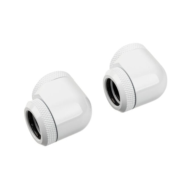 Corsair Hydro X Series XF Hardline Adapter 90 Grad 14mm AD auf 14mm AD Hardtube - 2er Pack, wei&szlig; image number 1