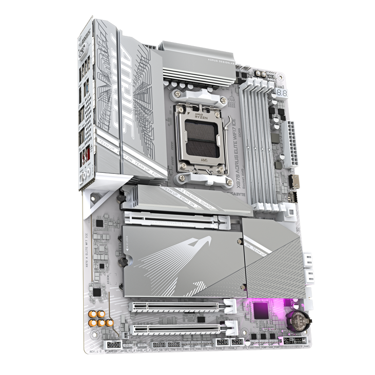 Gigabyte X870 A Elite WF7 ICE Mainboard, Sockel AM5, AMD X870, ATX, DDR5 image number 2