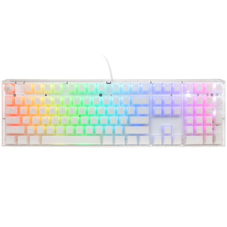 Ducky One 3 Aura White Gaming Keyboard, RGB LED - MX-Speed-Silver (US) image number 1
