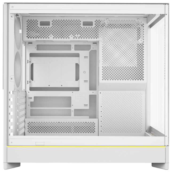 Montech HS02 PC Case, Midi Tower, ATX, Tempered Glass, ARGB - White image number 4