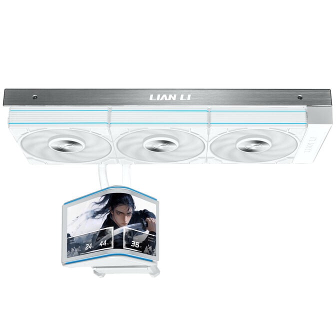 Lian Li HydroShift II OLED Curved 360 UNI FAN P28 AiO Water Cooling, 360 mm, OLED Display, P28 Fan - White image number 1