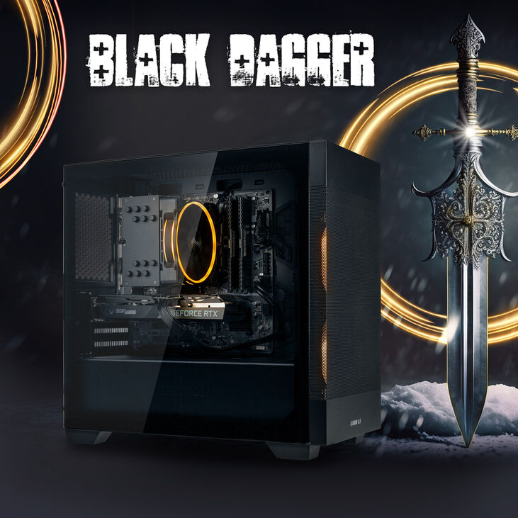 Gaming PC Black Dagger, Intel Core i5-12400F, NVIDIA GeForce RTX 4060 Ti - Prebuilt PC image number 0