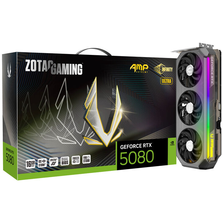 ZOTAC GAMING GeForce RTX 5080 AMP Extreme Infinity Ultra, 16384 MB GDDR7 image number 0
