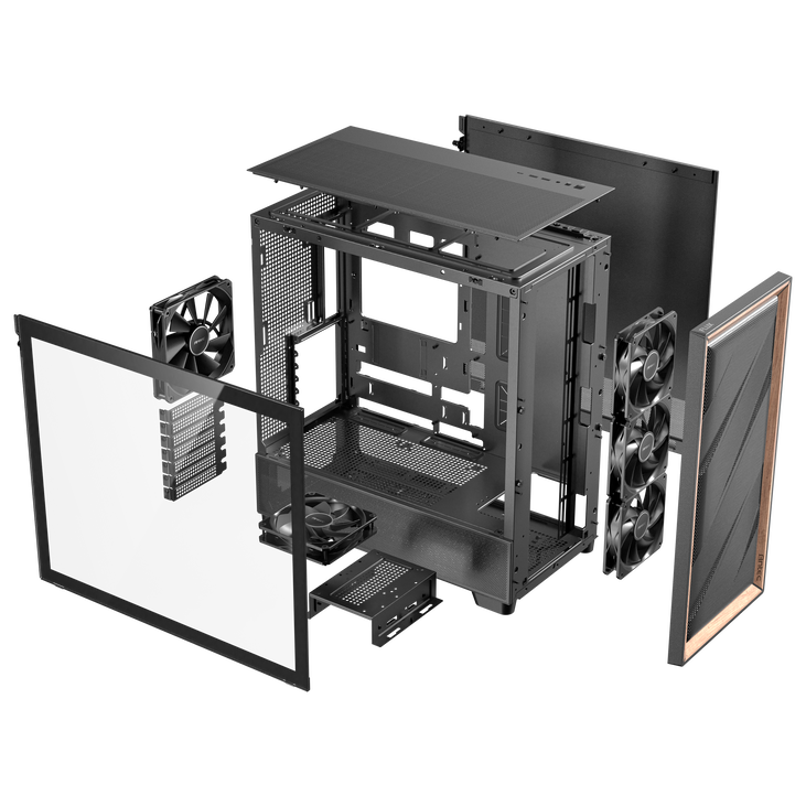 Antec Flux PC Case, Mid Tower, E-ATX, Tempered Glass – Black image number 19