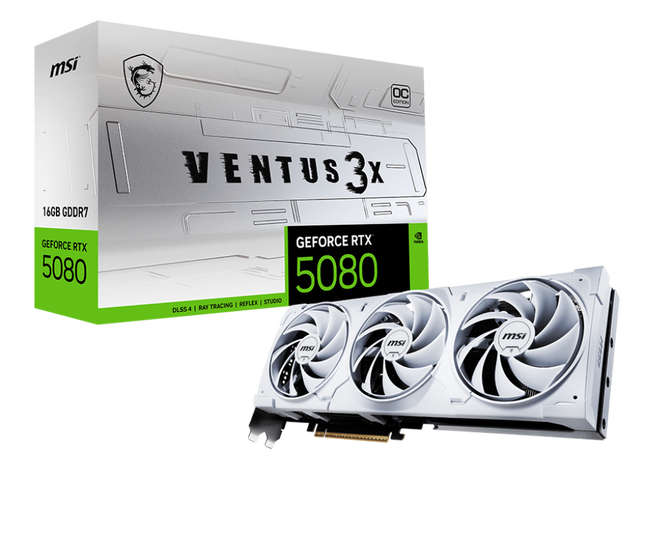 MSI GeForce RTX 5080 16G Ventus 3X OC White, 16384 MB GDDR7 image number 0