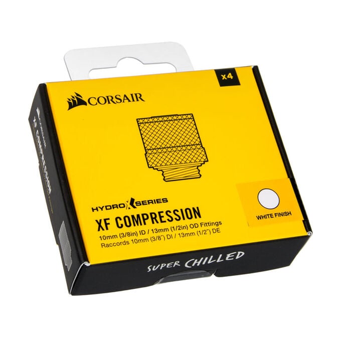 Corsair Hydro X Series XF Compression G1/4 13/10 Fittings Four Pack - wei&szlig; image number 3