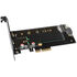 AXAGON PCEM2-DC PCIe 3.0 x4 adapter, 1x M.2 NVMe, 1x M.2 SATA, up to 22110 - active cooling image number null