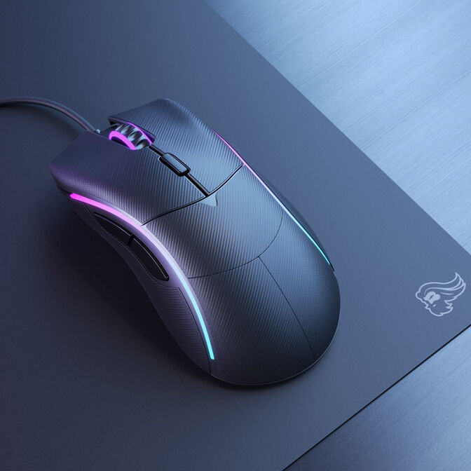 Glorious Model D Gaming Mouse - white, glossy + Grip Tape - black image number 6