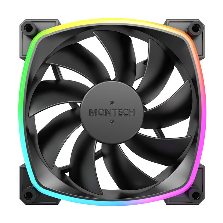 Montech AX120 PWM ARGB Fan, 3-pack, black - 120mm image number 1