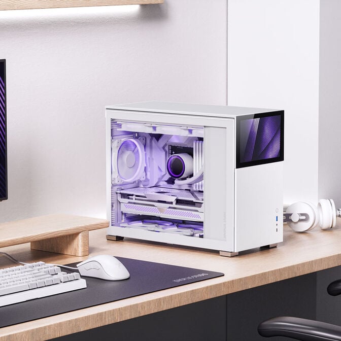 Jonsbo D31 Screen Micro-ATX Geh&auml;use, Tempered Glass - wei&szlig; image number 9