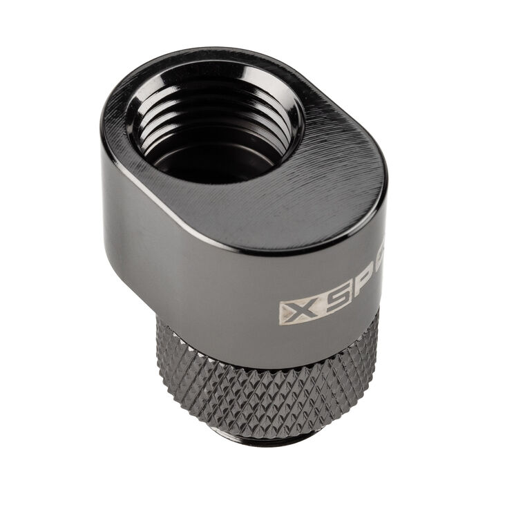 XSPC G1/4 Rotary 7mm Offset Fitting - black chrome image number 0