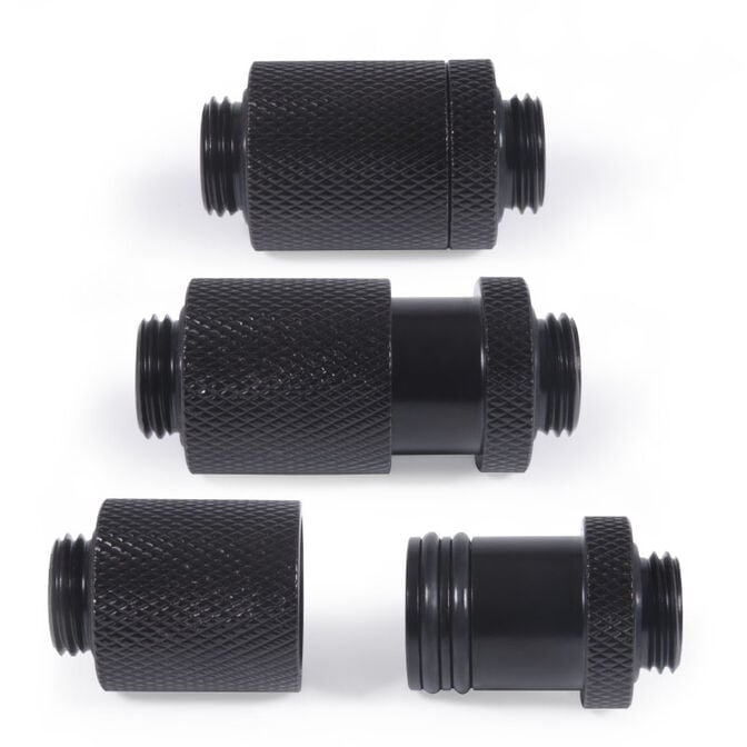 Alphacool ES D-Plug, 25.5mm, G1/4 IG to G1/4 IG - Deep Black image number 2