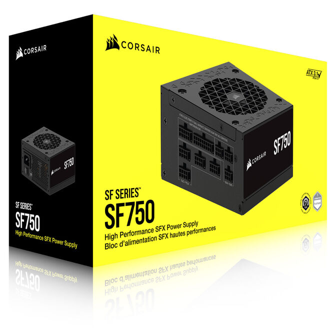 Corsair SF Series SF750 SFX Power Supply, 80 PLUS Platinum, ATX 3.1 / PCIe 5.1 - 750 Watts, black image number 6