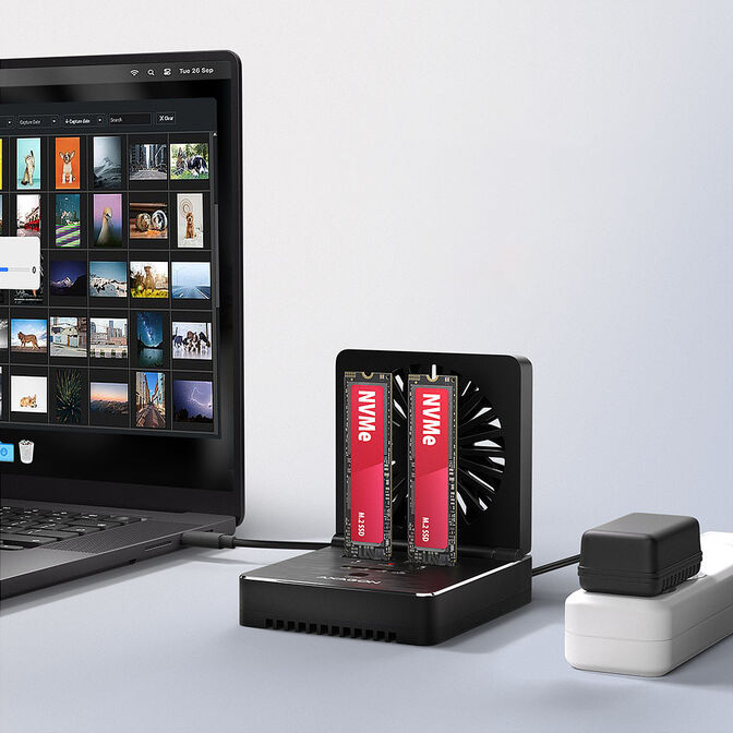 AXAGON ADSA-M2C22 Docking Station, Dual SSD Clone Function, USB-C 3.2 20 Gbit/s image number 7