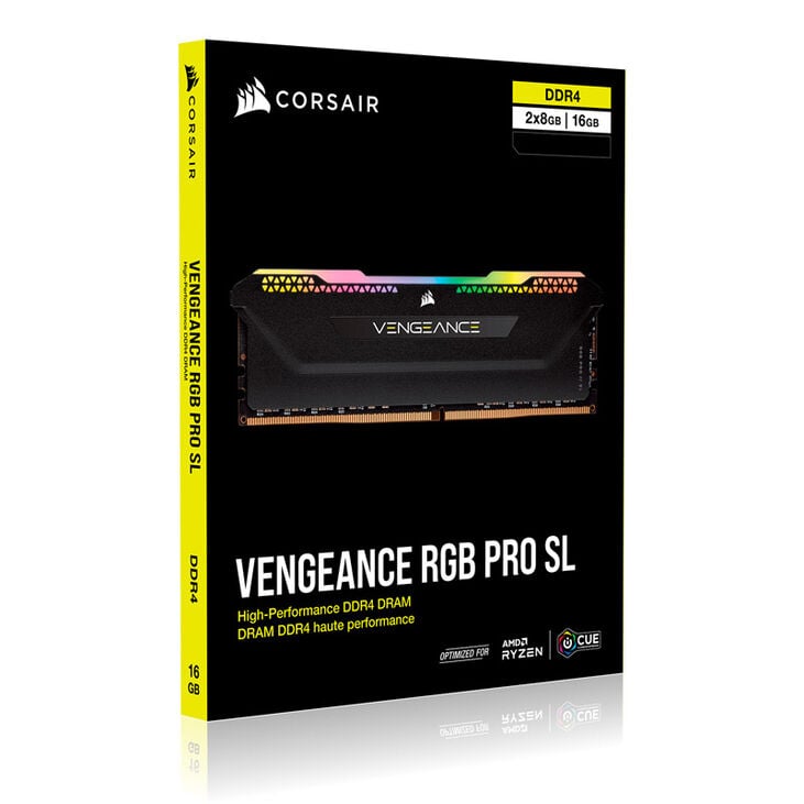 Corsair Vengeance RGB Pro SL DDR4-3600 RAM, CL18, AMD-XMP - 16 GB Dual-Kit, schwarz image number 7