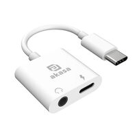 Akasa USB Typ-C zu 3,5-mm-Kopfhörerbuchse, Ladeadapter-Kabel - Power Delivery,