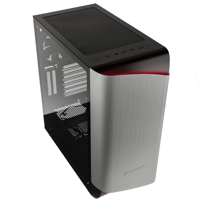 SilverStone Seta A1 Midi-Tower, Tempered Glass - schwarz/silber image number 1