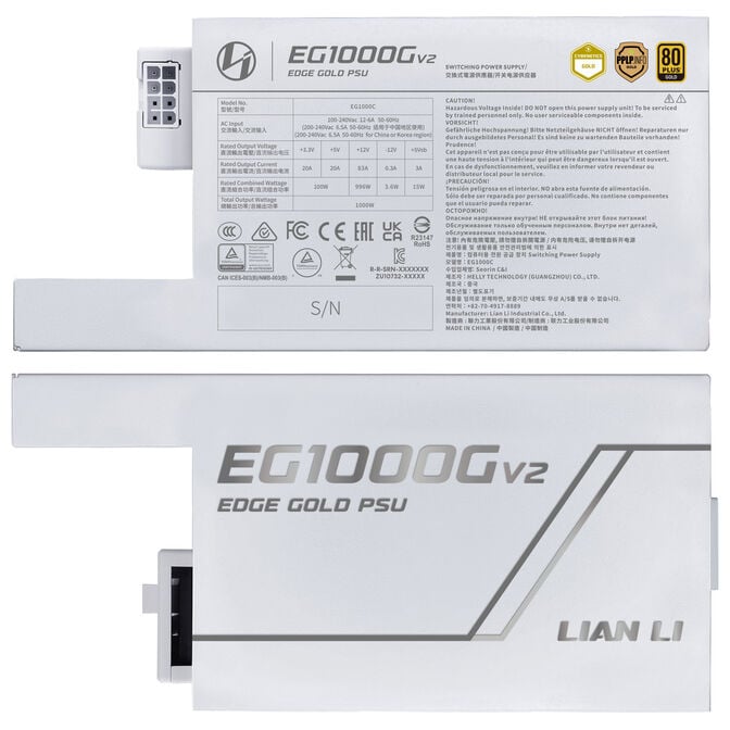Lian Li EDGE Gold V2 Power Supply with EDGE Hub V2 - White, 1,000W image number 3